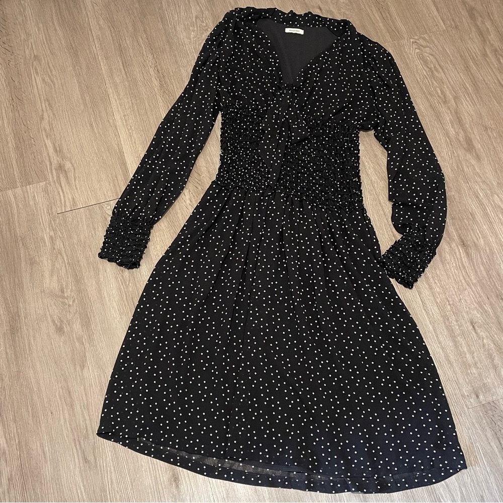 Max Studio Black and White Long Sleeve Dress